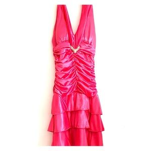 Silk hot pink prom dress Size S
